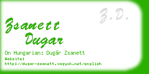 zsanett dugar business card
